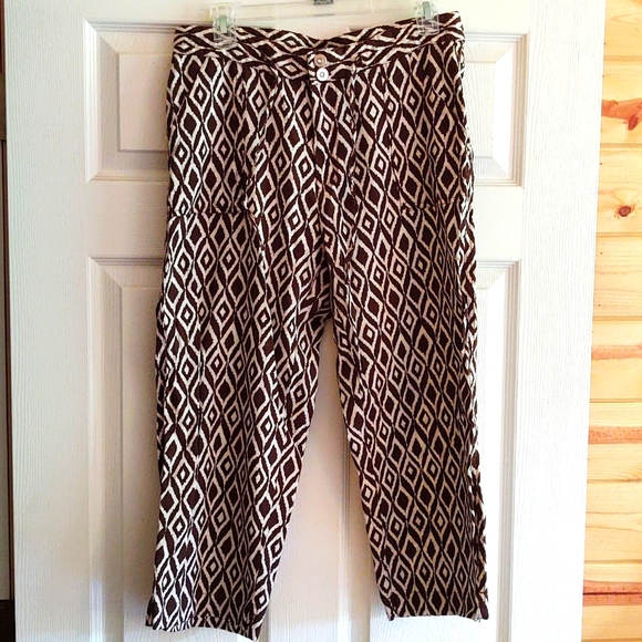 Women's capris, Kate Parks, size 10, brown/beige - Picture 1 of 9